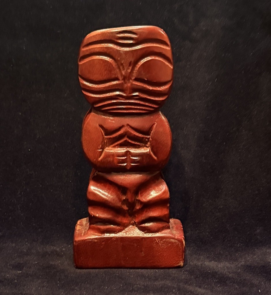 Vintage Hand Carved Tiki Souvenir Mail Holder Polynesian / the Marquesas Islands