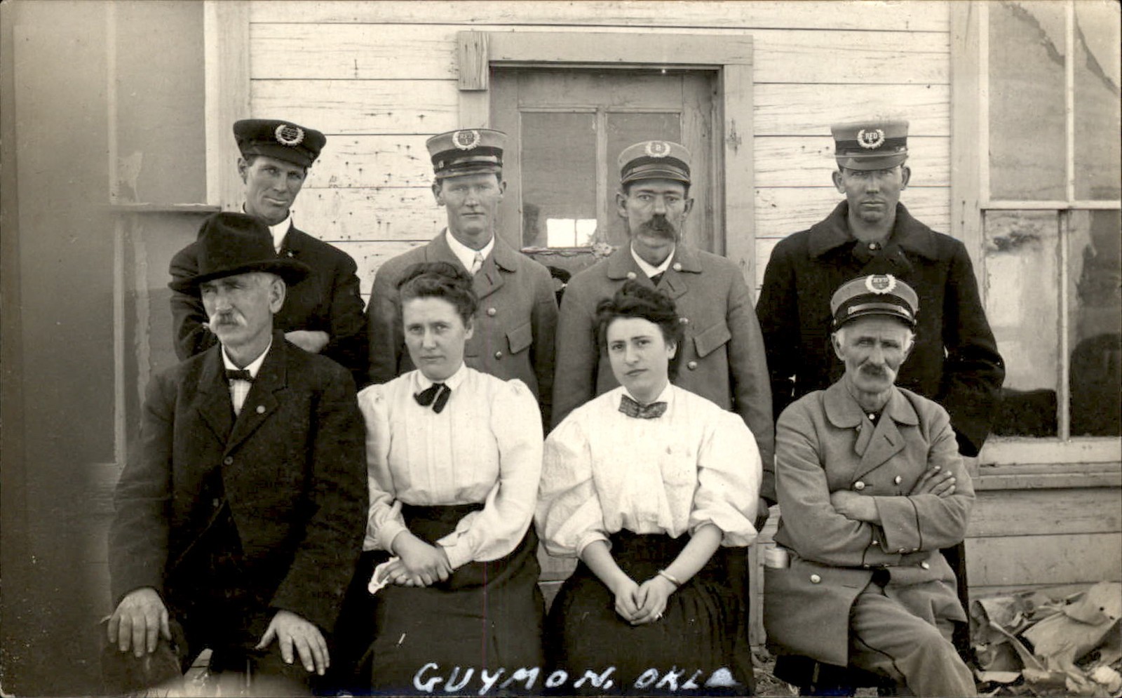 Guymon Oklahoma OK US Mail Carriers RFD Hats c1910 RPPC Postcard bhn