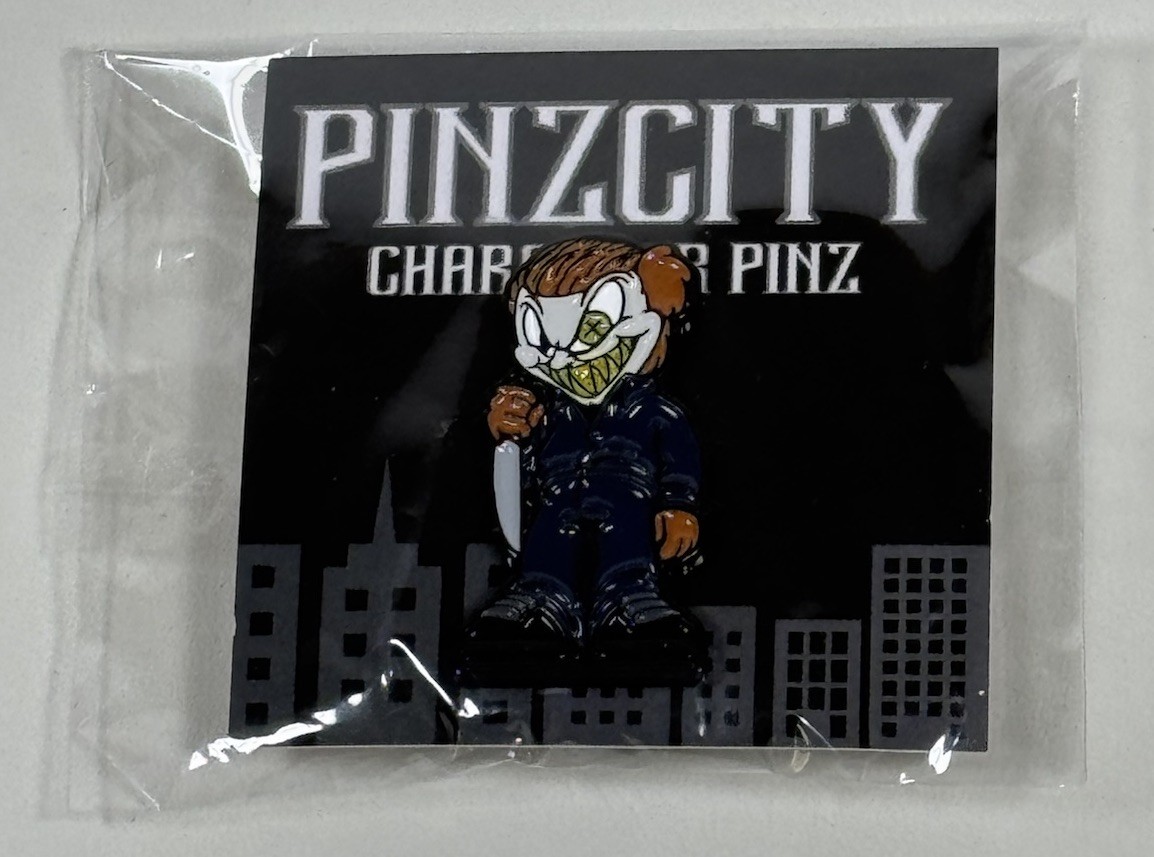 Pinzcity Pin OG Halloween Michael Myers Scare Bear Body Hat Pin new RARE