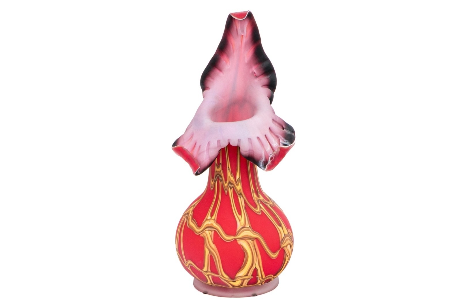 Essie Zareh Signed Baijan Art Glass Jack in Pulpit Vase 17.75\