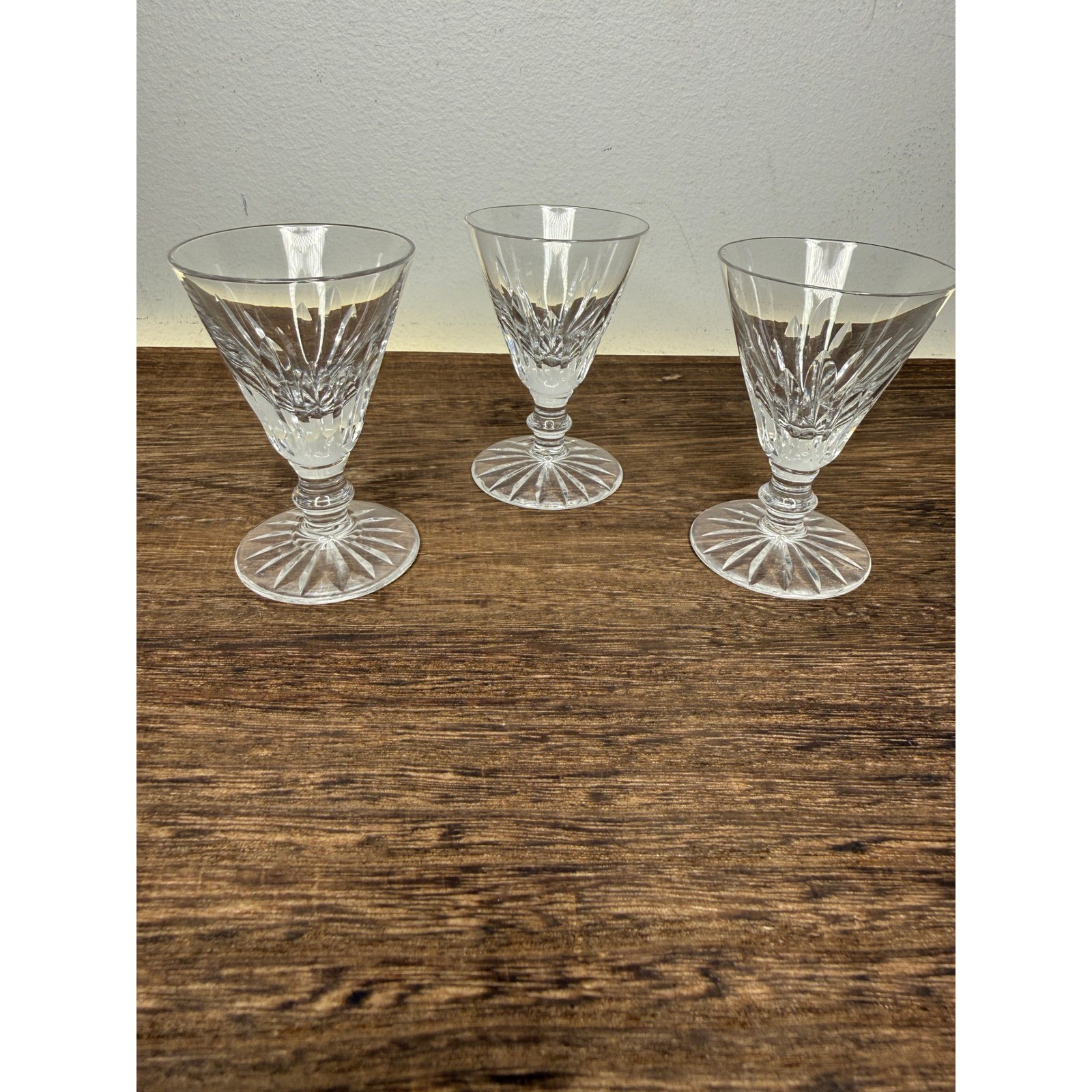 Set of 3 WATERFORD CUT CRYSTAL EILEEN WHITE WINE GLASS