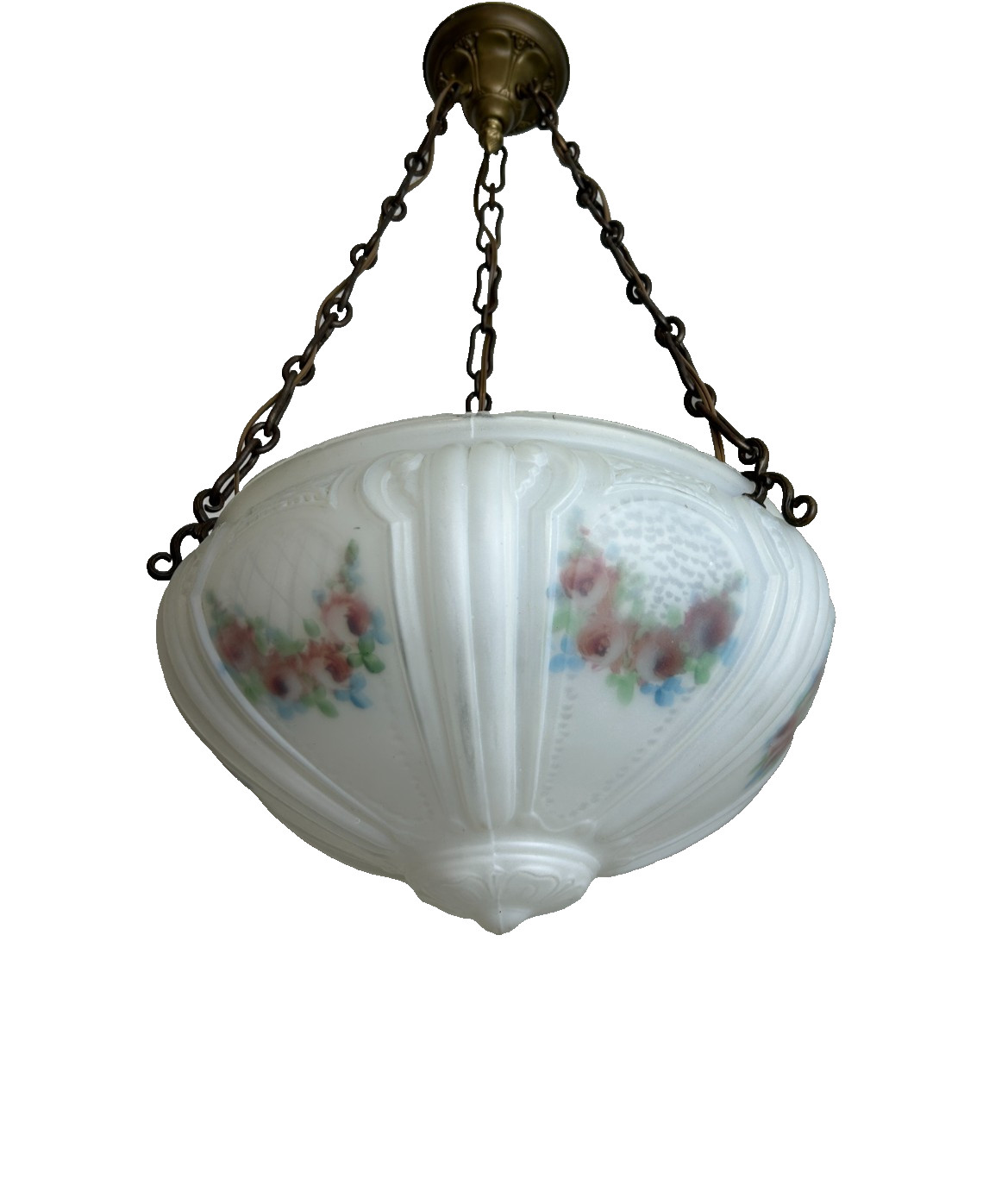 antique 1910-20s Art Deco hanging pendant dome fixture antique 1910-20s Art Deco hanging pendant dome fixture