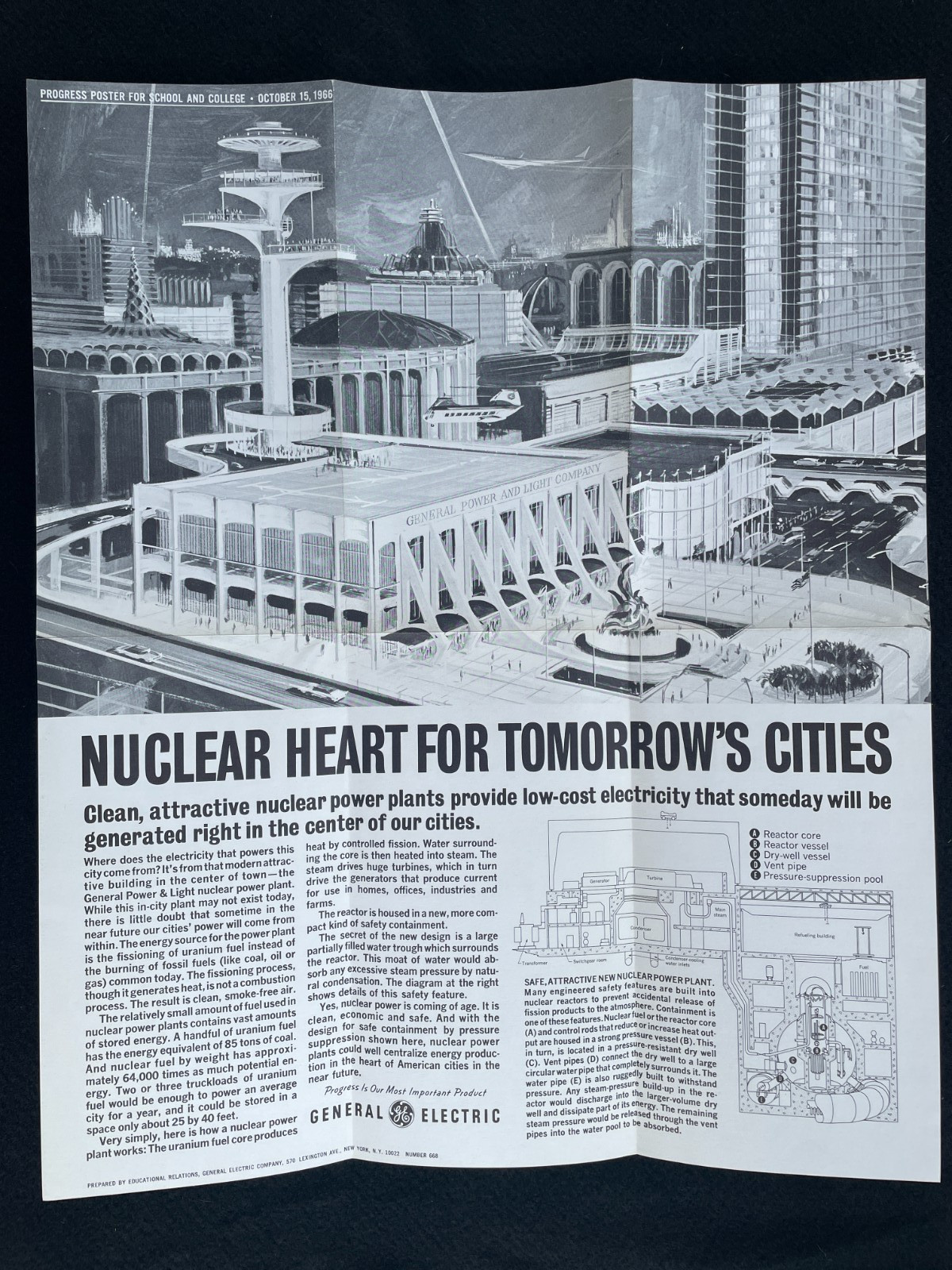1966 General Electric Progress Is Our Most Important Product Poster - Nuclear