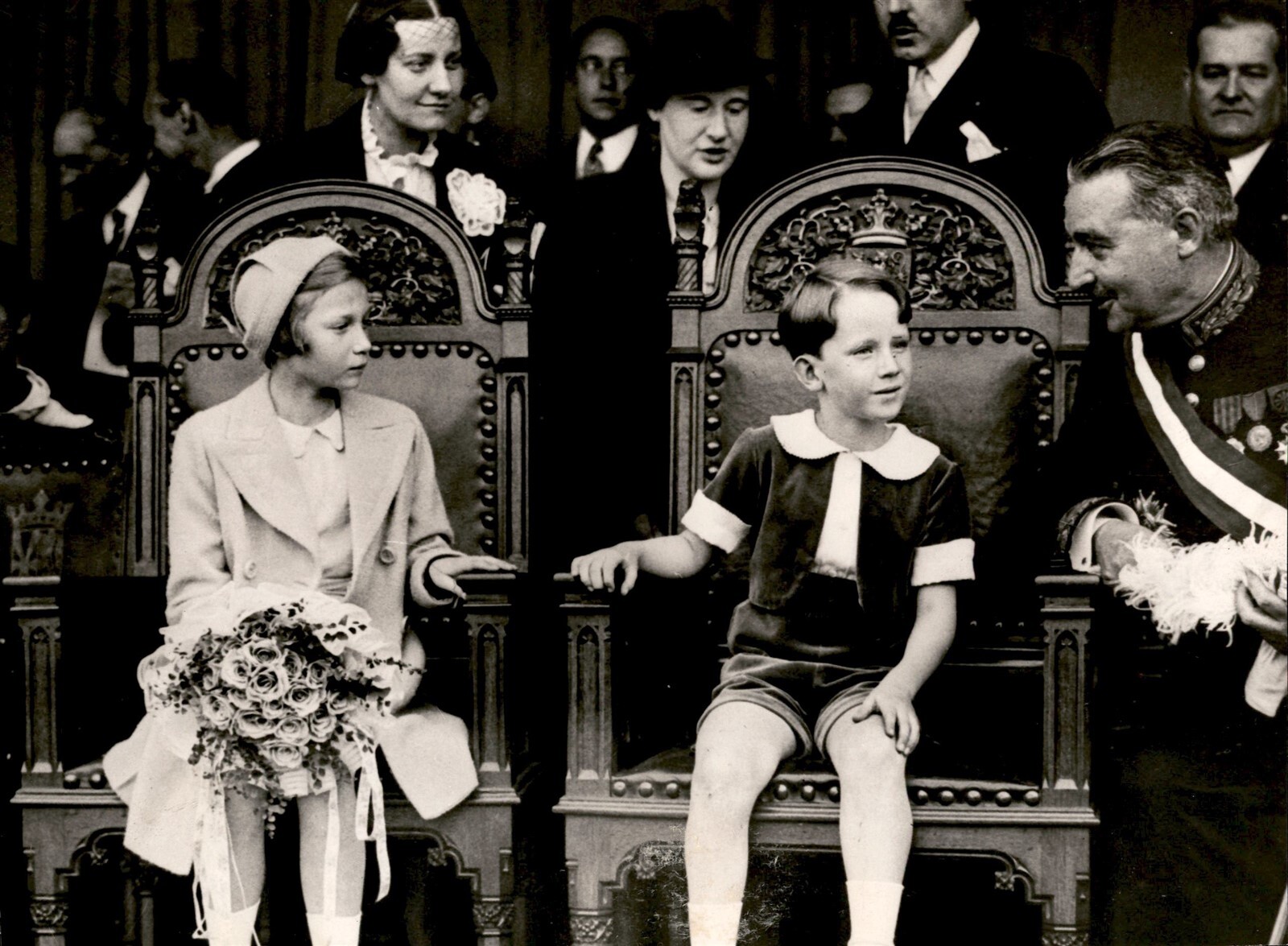 LD376 1937 Original Photo CROWN PRINCE BAUDOUIN PRINCESS JOSEPHINE CHARLOTTE