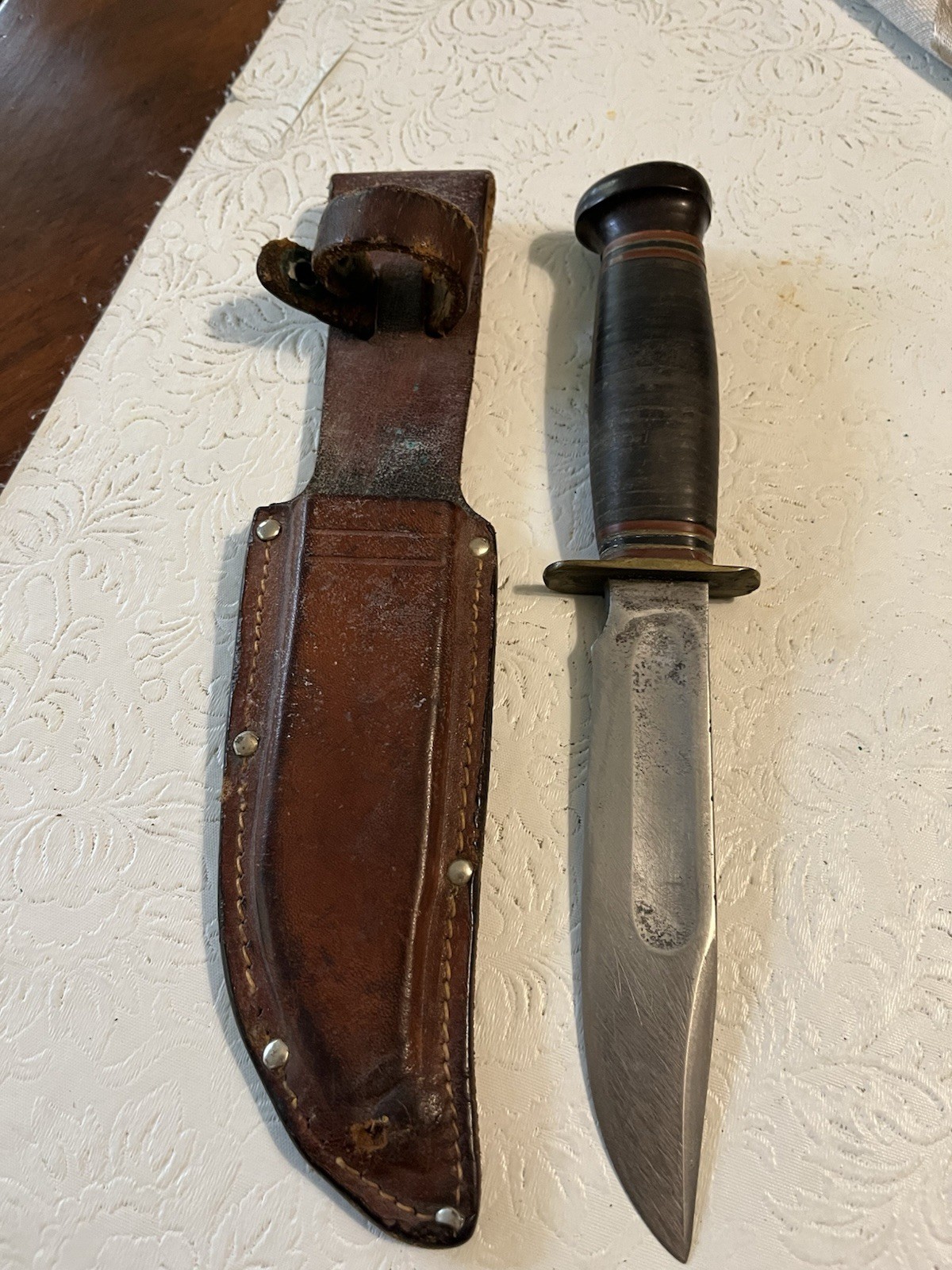 Vintage Marbles Knife with Original Sheath, 4 3/4” Blade, Made in Gladwin, MI