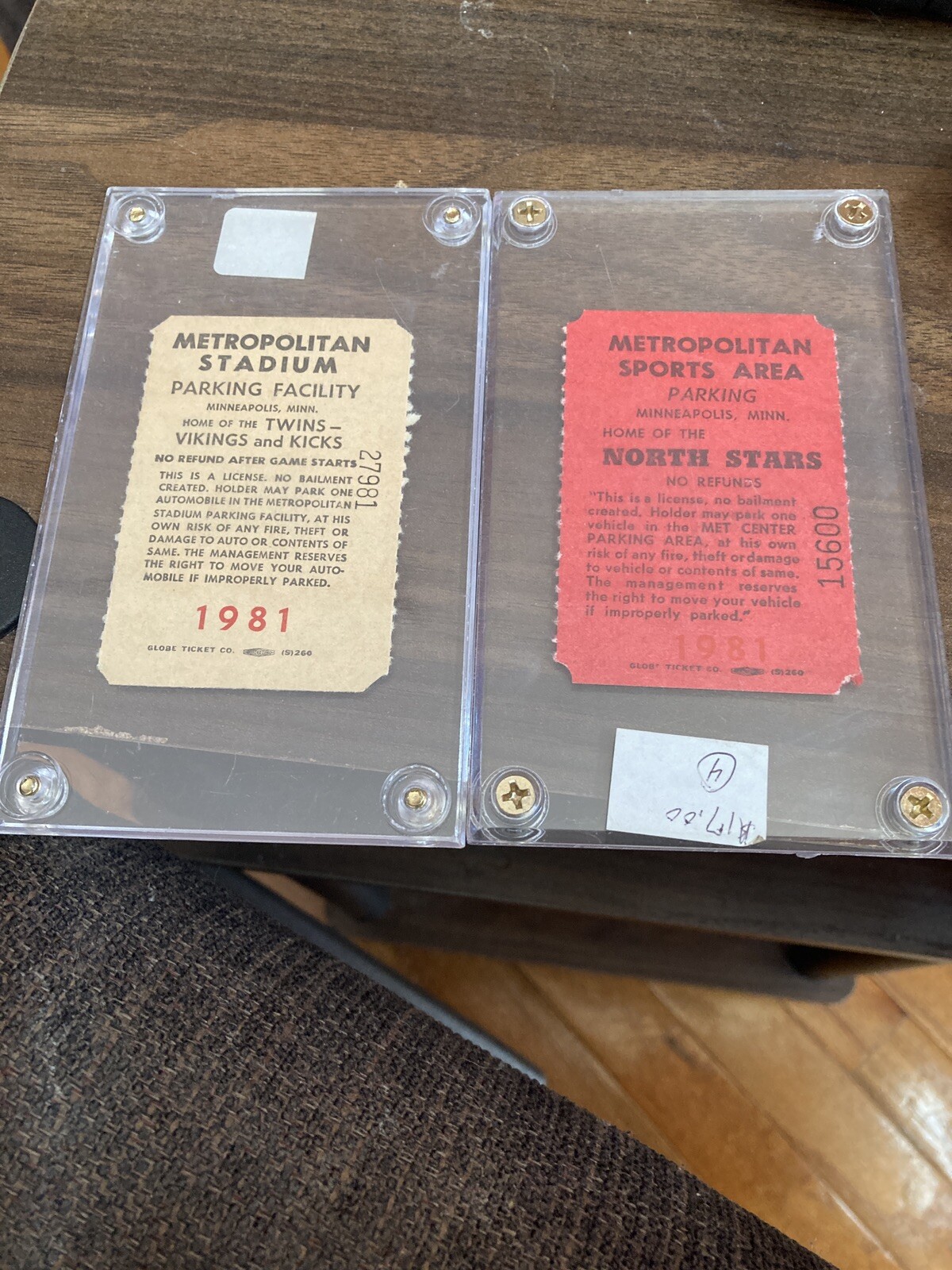 1981 Metropolitan Stadium Parking Facility Stubs/Receipts Bloomington MN Vintage