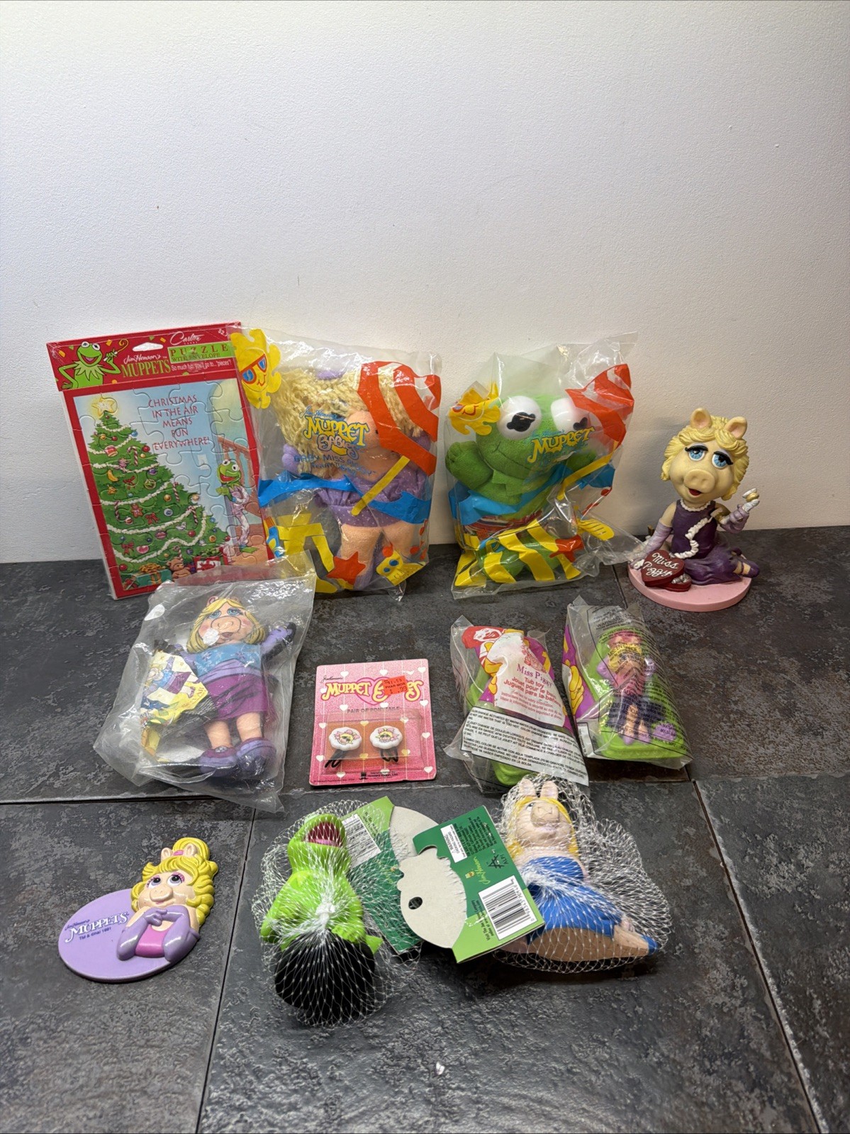 Vintage Muppets Collectibles Lot Kermit Miss Piggy 1980’s/90’s