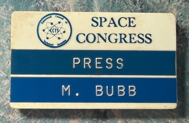 MARY BUBB PERSONAL SPACE CONGRESS PRESS BADGE & CLIP MARY BUBB PERSONAL SPACE CONGRESS PRESS BADGE & CLIP