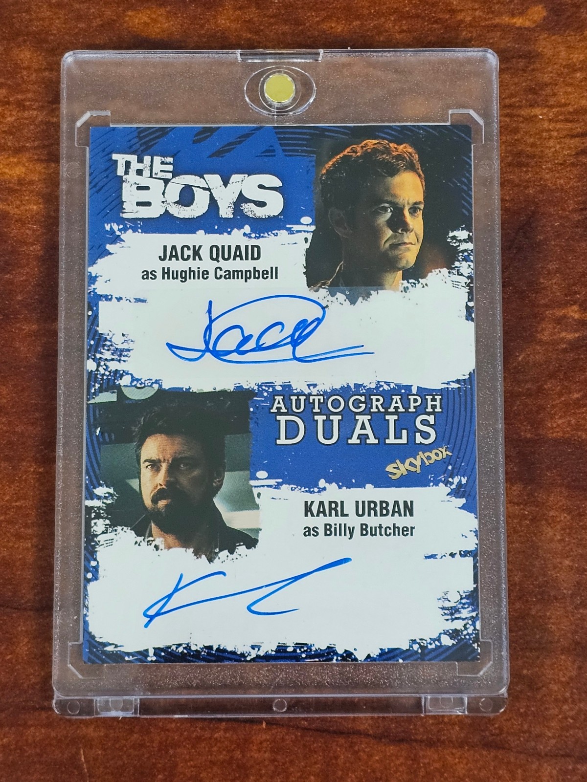 2025 SkyBox The Boys Jack Quaid Karl Urban Dual Autograph AD-UQ SSP Auto