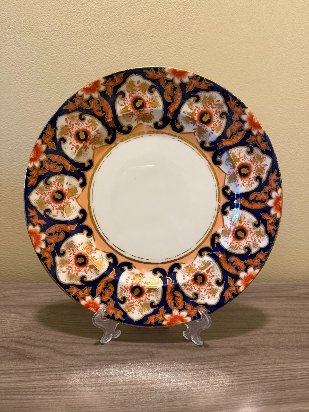 Antique Aynsley England Imari Style Decorative Plate – Cobalt & Gilt – 10in