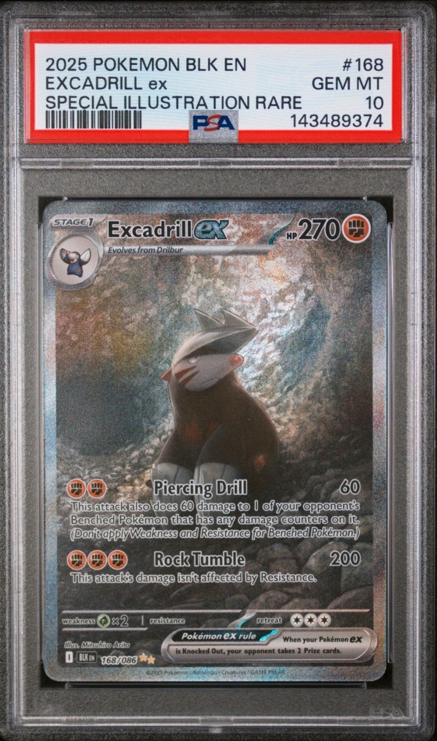 Excadrill EX 168/086 - PSA 10 - Special Illustration Rare - Pokemon Black Bolt Excadrill EX 168/086 - PSA 10 - Special Illustration Rare - Pokemon Black Bolt