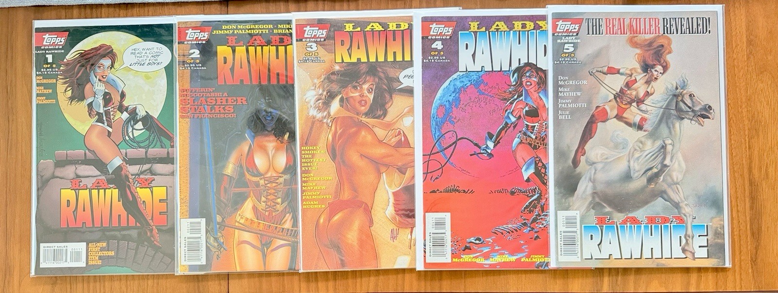 Lady Rawhide #1 - 5 Complete Series Topps Comics Adam Hughes NM •c3