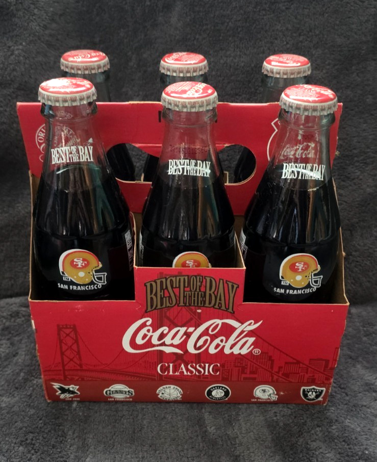 Coca-Cola Classic Best of the Bay 49ers Collector Glass Bottles Sealed 8oz OBO