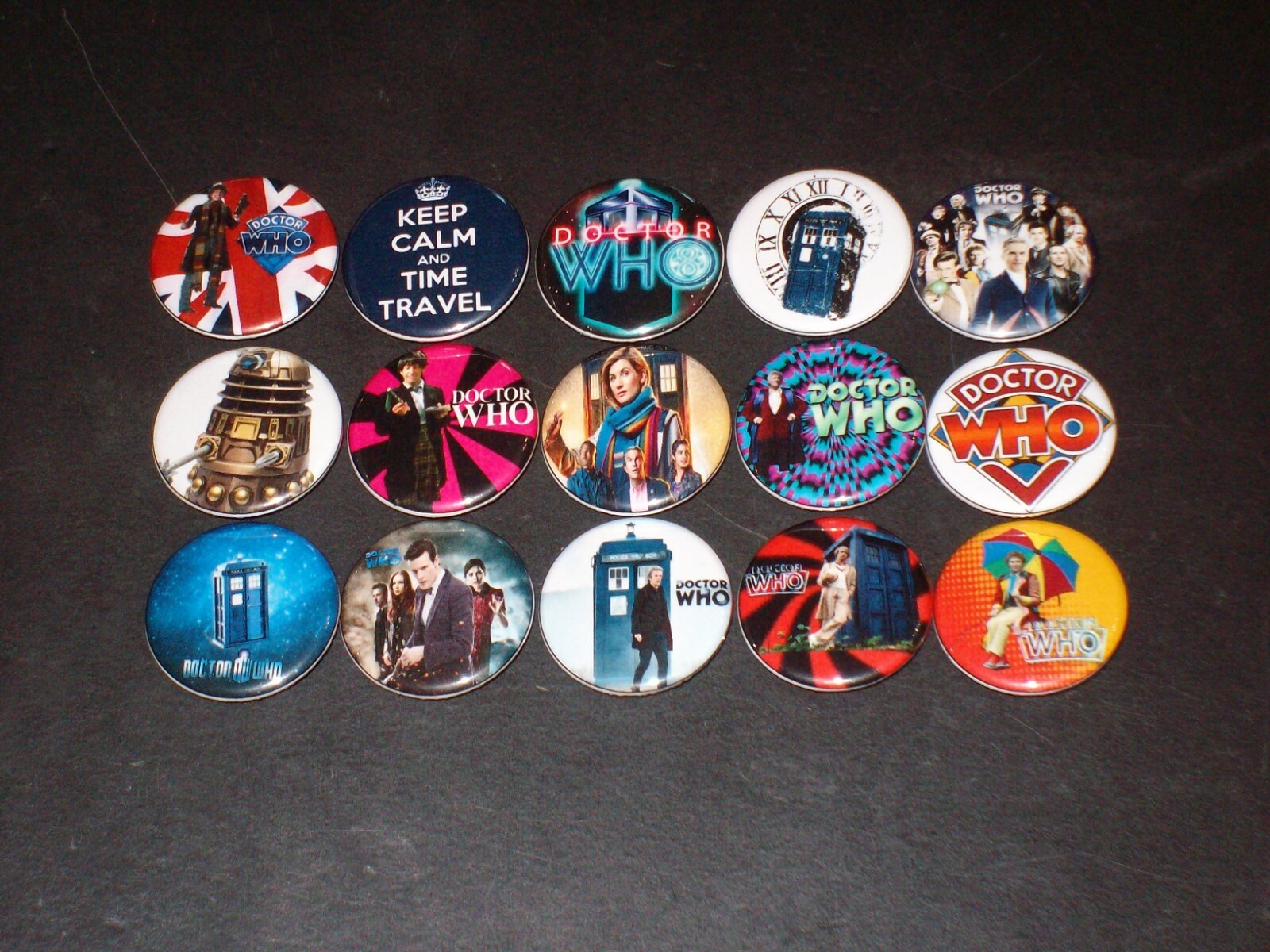 Doctor Who Buttons/ Pins Set Of 15