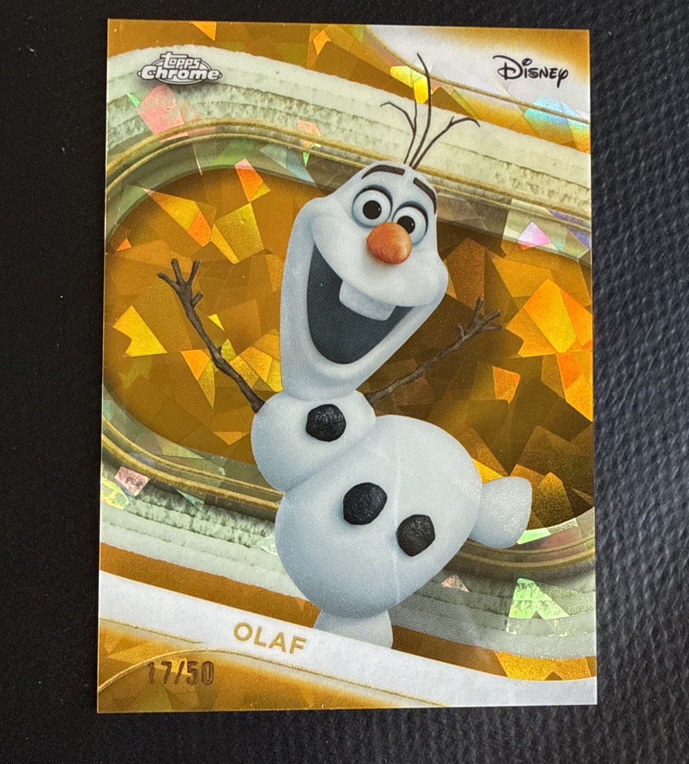 2025 Topps Chrome #113 Disney Frozen Olaf SAPPHIRE GOLD Refractors /50