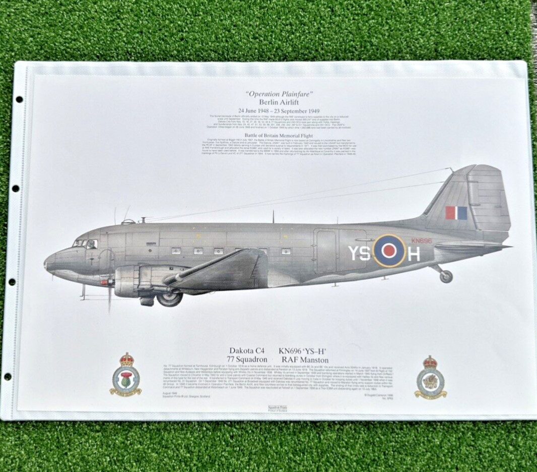 Squadron Print- Douglas Dakota C4 KN696 RAF 77 Squadron BBMF - Berlin Airlift