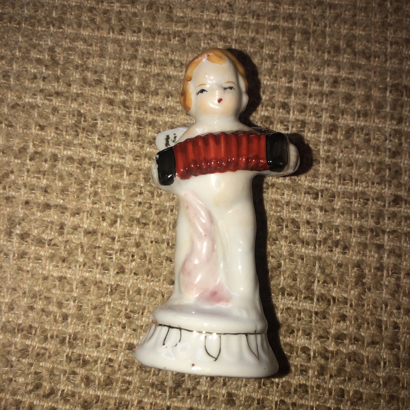 Occupied Japan Figurine  Lady Playing Accordion