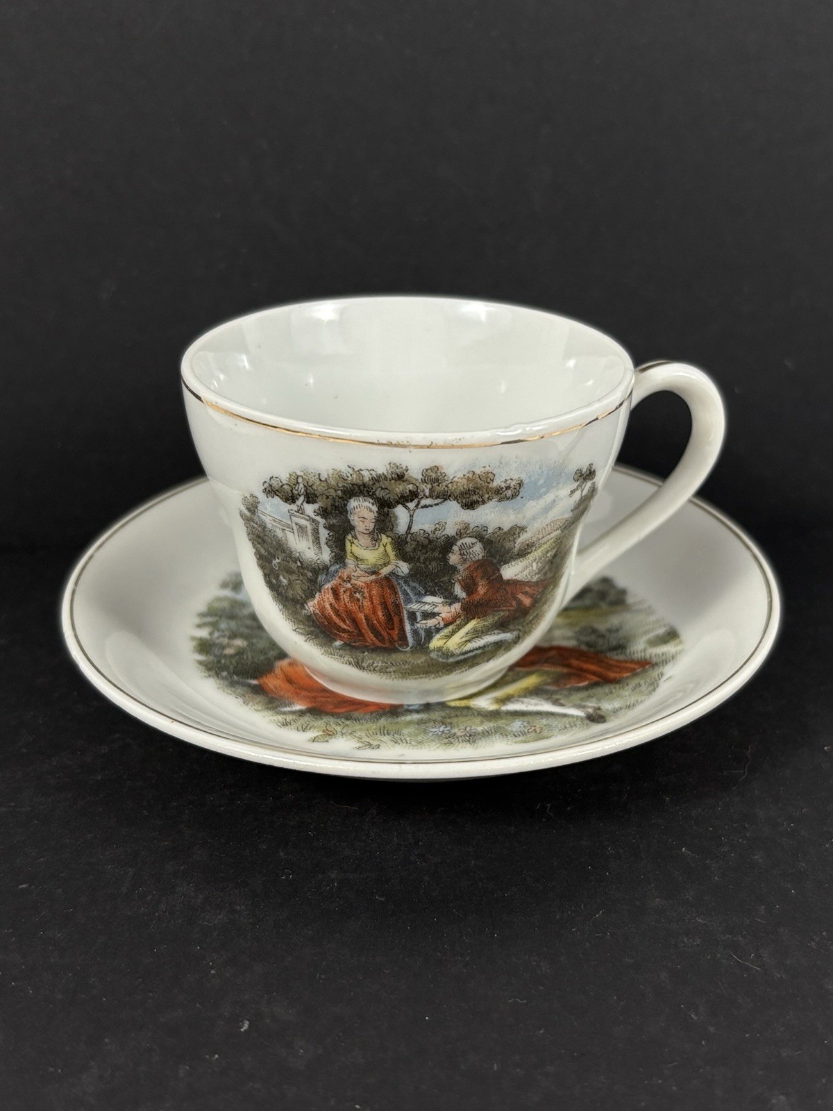 Vintage Chugai China Victorian Style Demitasse Cup & Saucer Occupied Japan