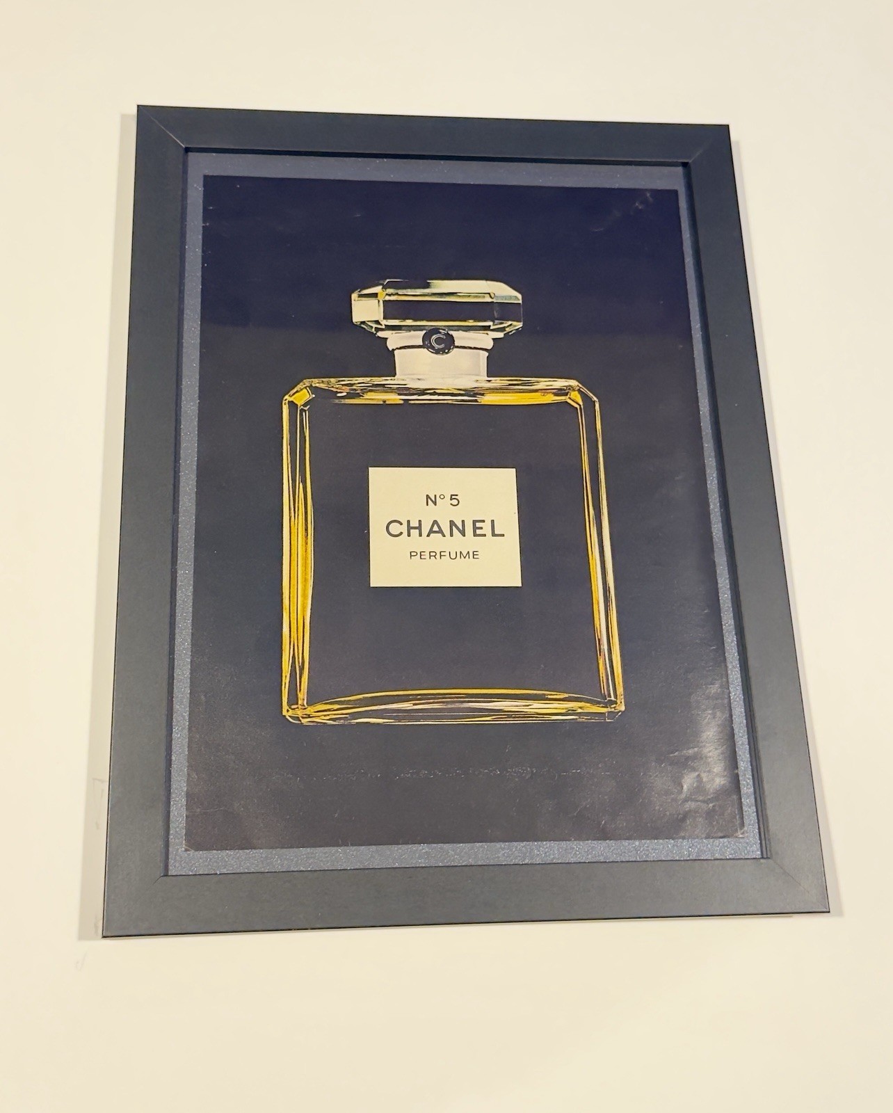 VTG 1973 Chanel No. 5 Perfume AD Framed Wall Art Black 9”x12”