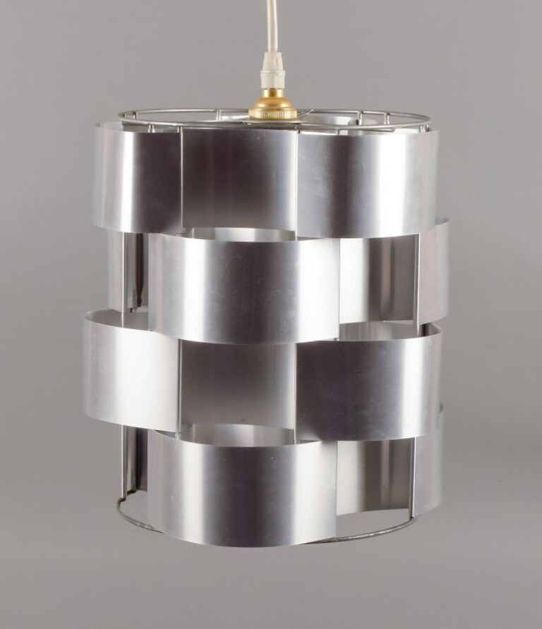 Max Sauze. Ceiling lamp in aluminum. Industrial design, 1970s/80s