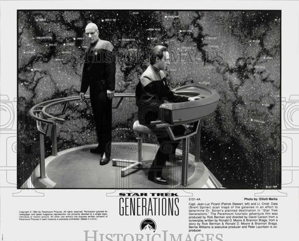 1994 Press Photo Patrick Stewart, Brent Spiner on \ 1994 Press Photo Patrick Stewart, Brent Spiner on \