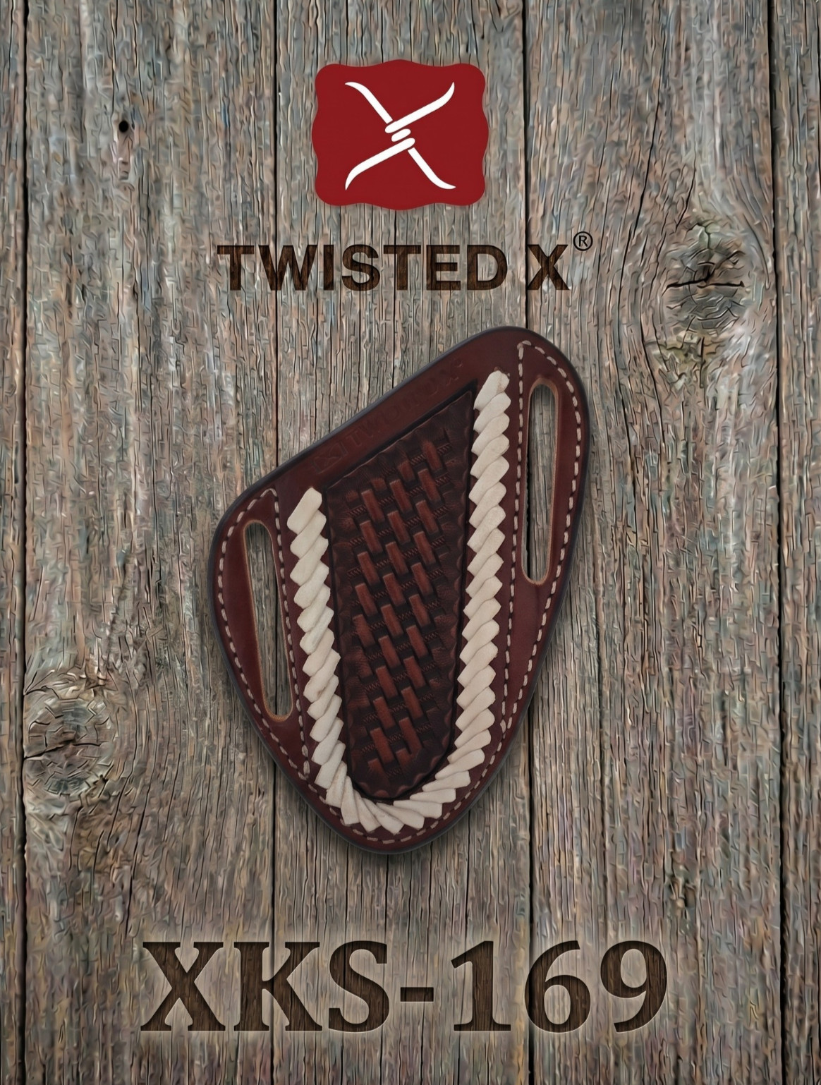 Twisted X® XKS-169 Leather Knife Sheath 4” Trapper Vertical Pancake Rawhide NWT