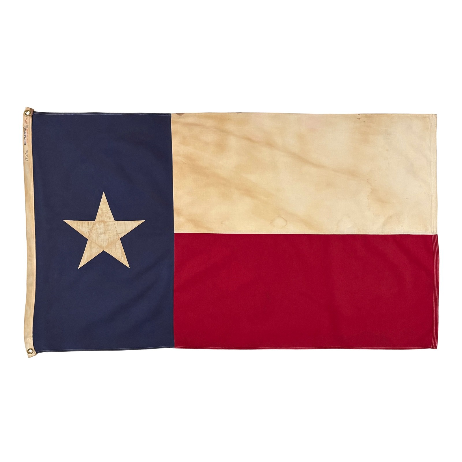 Vintage Cotton Texas State Flag Cloth Old Textile Art USA American Sewn Star
