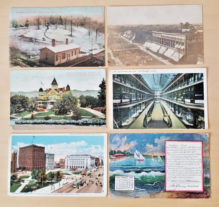 10 Misc Topographic Postcards of Various States - 1909 to 1925 (ROSS 9)