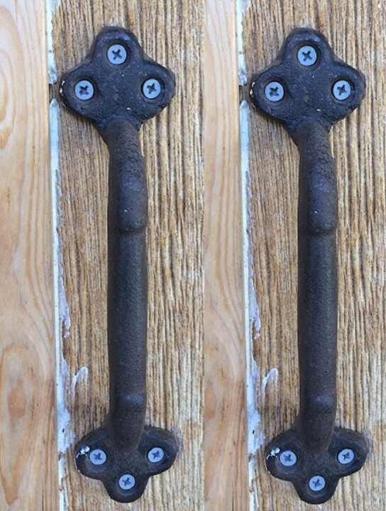 Two (2) Cast Iron Large Gate Pull Handle Rustic 9\