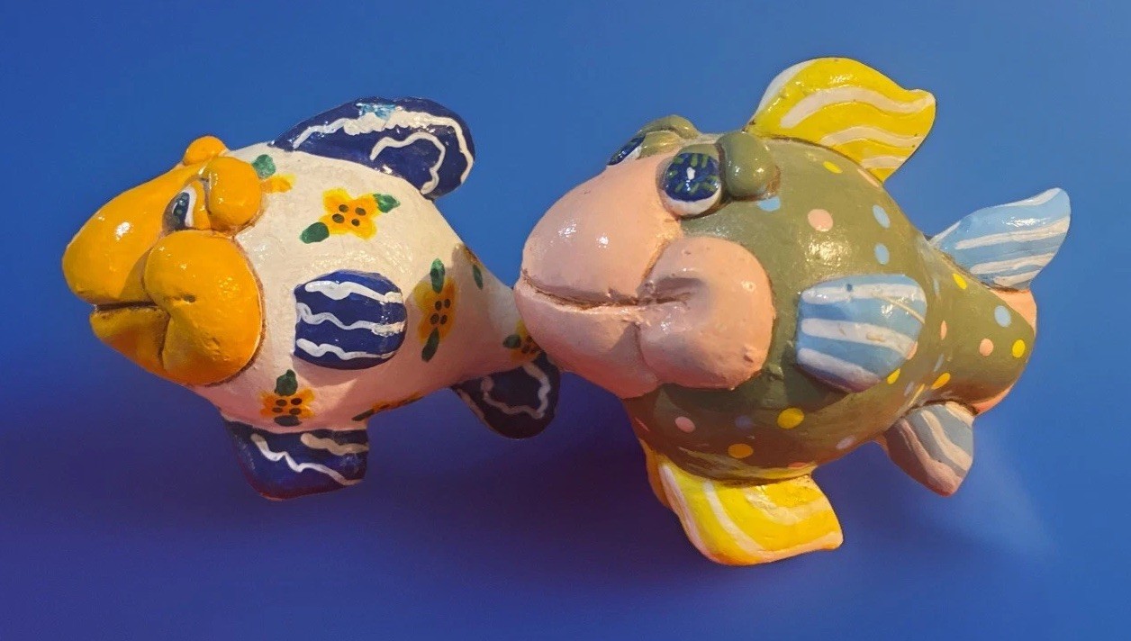 Vintage 1999 Enesco Silly Fish Figurines by Vicki Thomas – Gourd Art