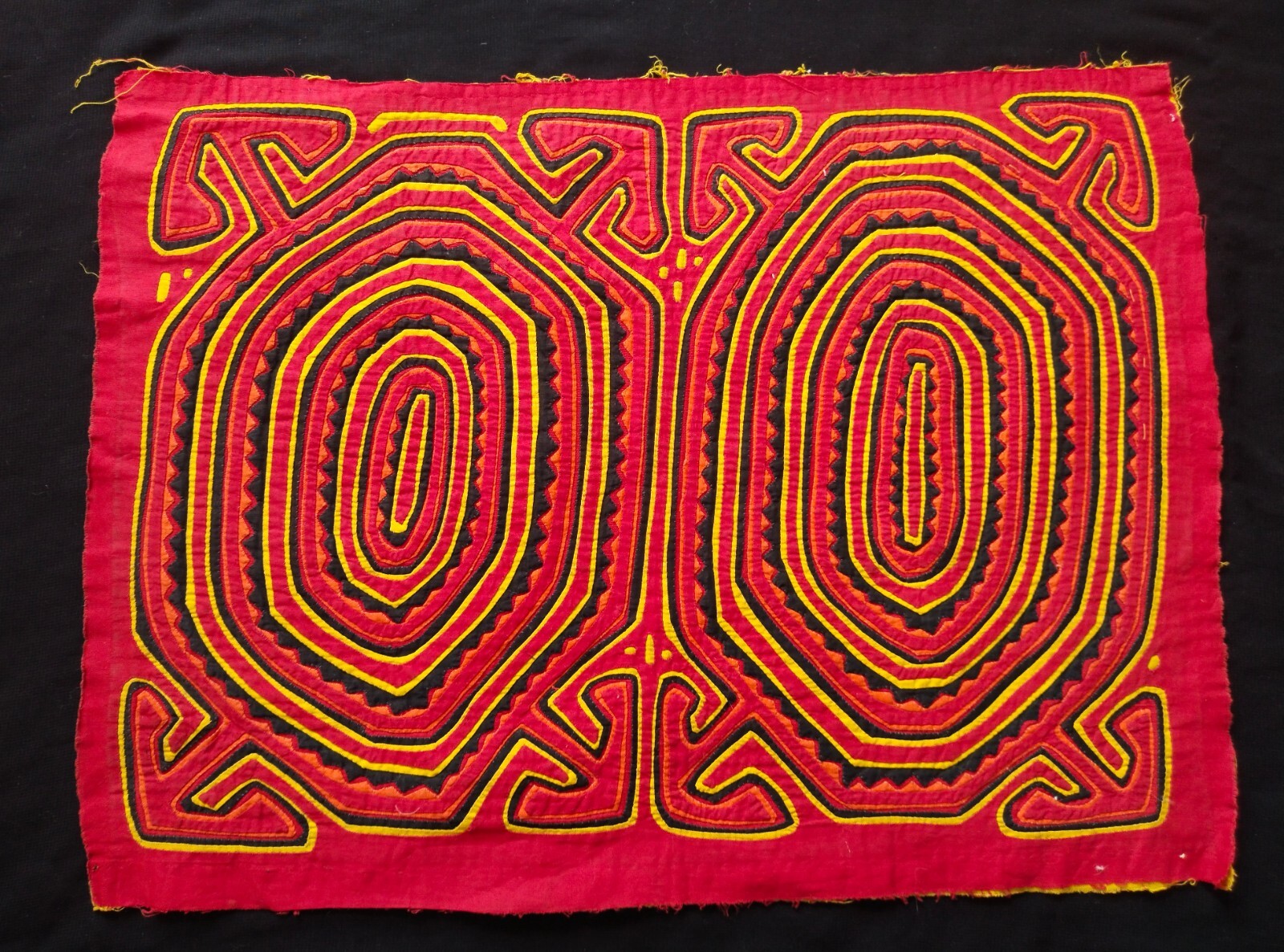 Fantastic vintage panama mola kuna applique needlework embroidery panel item823