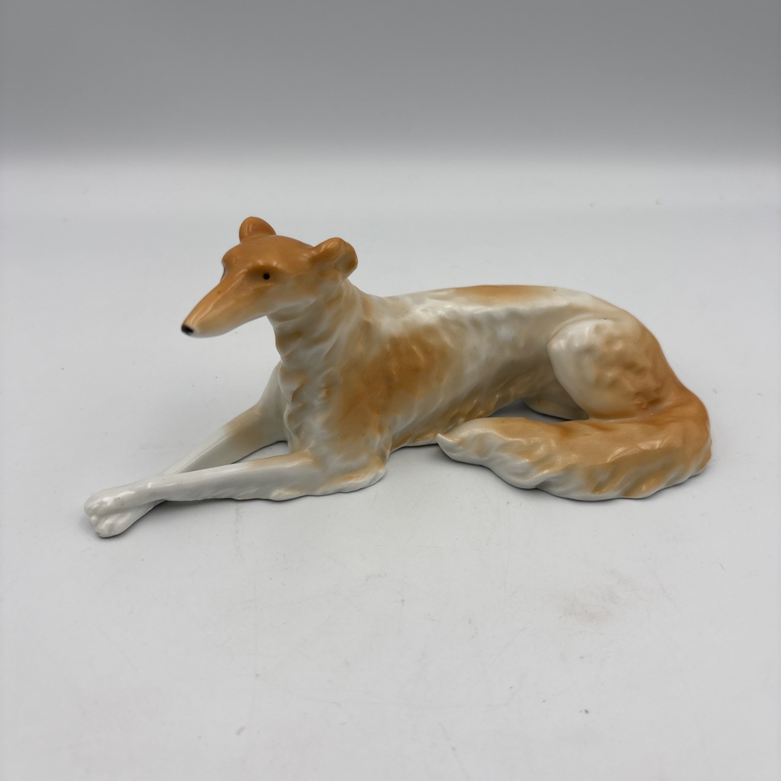 Vtg Royal Dux Borzoi Russian Wolfhound Greyhound Dog Figurine Laying EUC