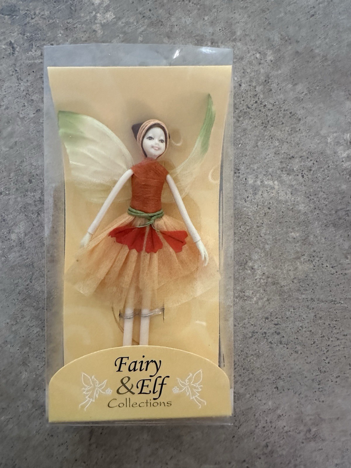 Orange 4” Fairy. #SF202 Handmade In Thailand From The Fairy & Elf Collection