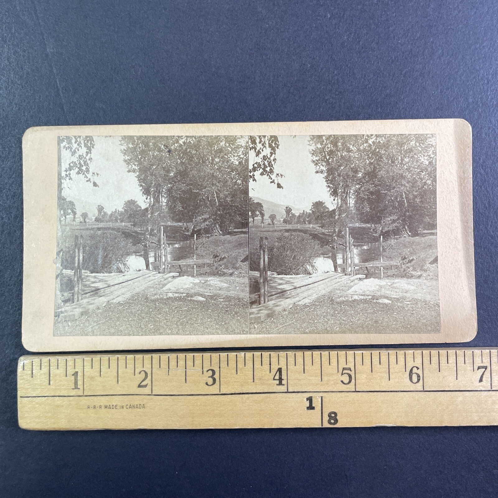 Willey Brook Bridge Stereoview N.W. Pease 1867 New Hampshire Antique