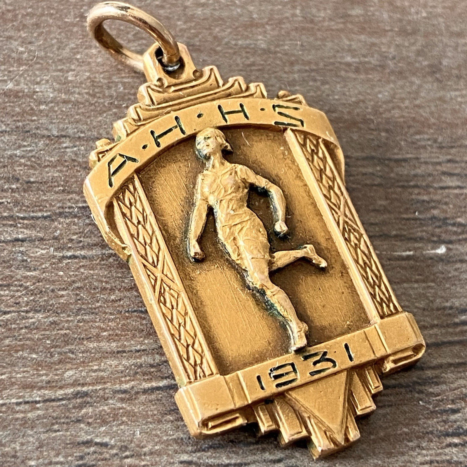 Dieges & Clust Gold Filled Medal Pendant School Award D&C Vintage 1931 A.H.H.S