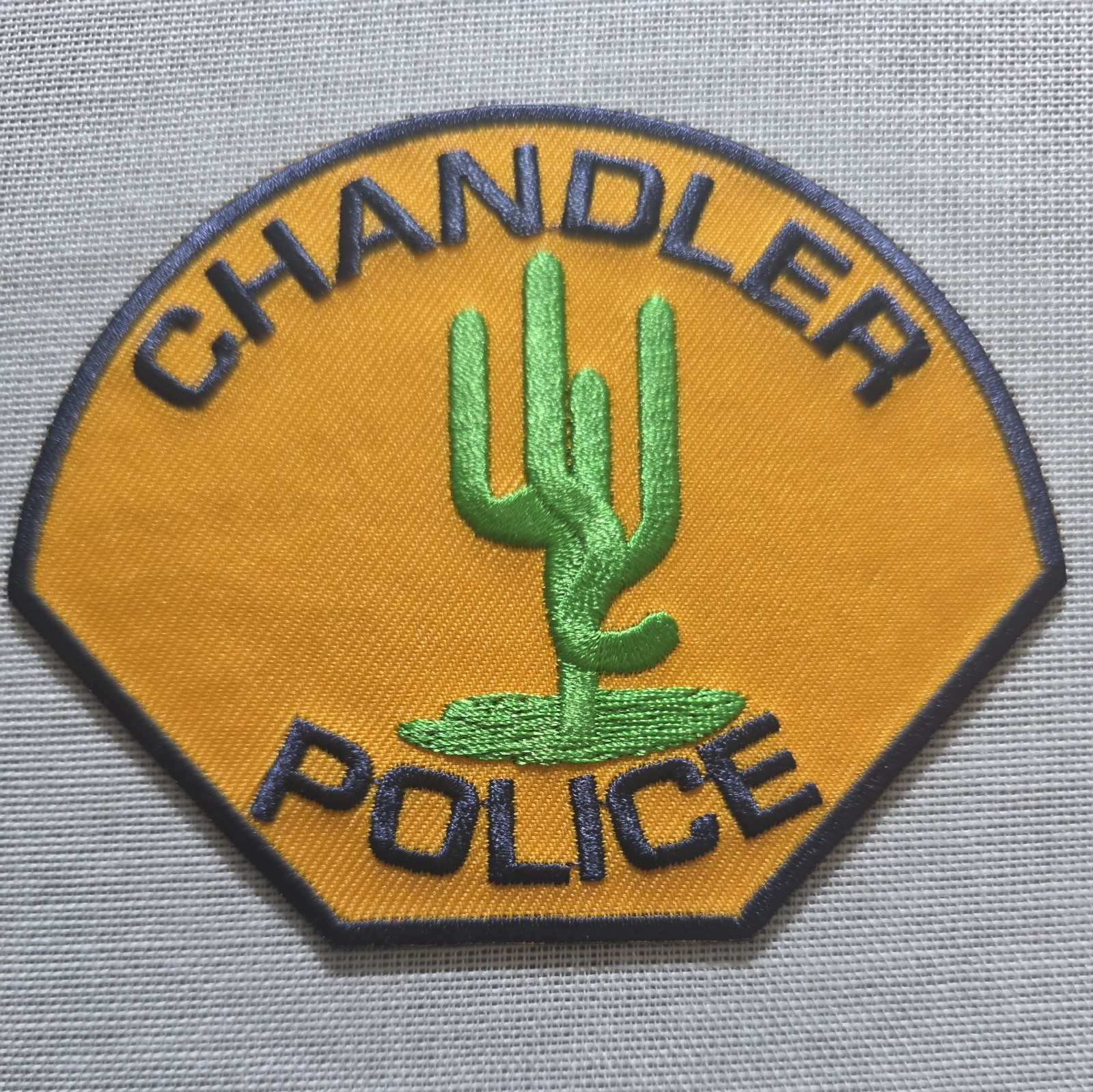 Chandler Arizona AZ police patch cactus  plastic backing