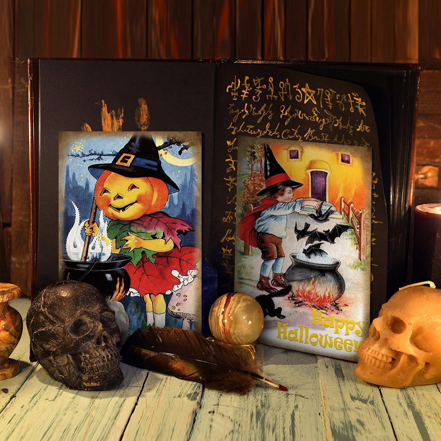 80 Pcs Vintage Halloween Postcards 4 x 6 Retro Halloween Greeting Cards Scary