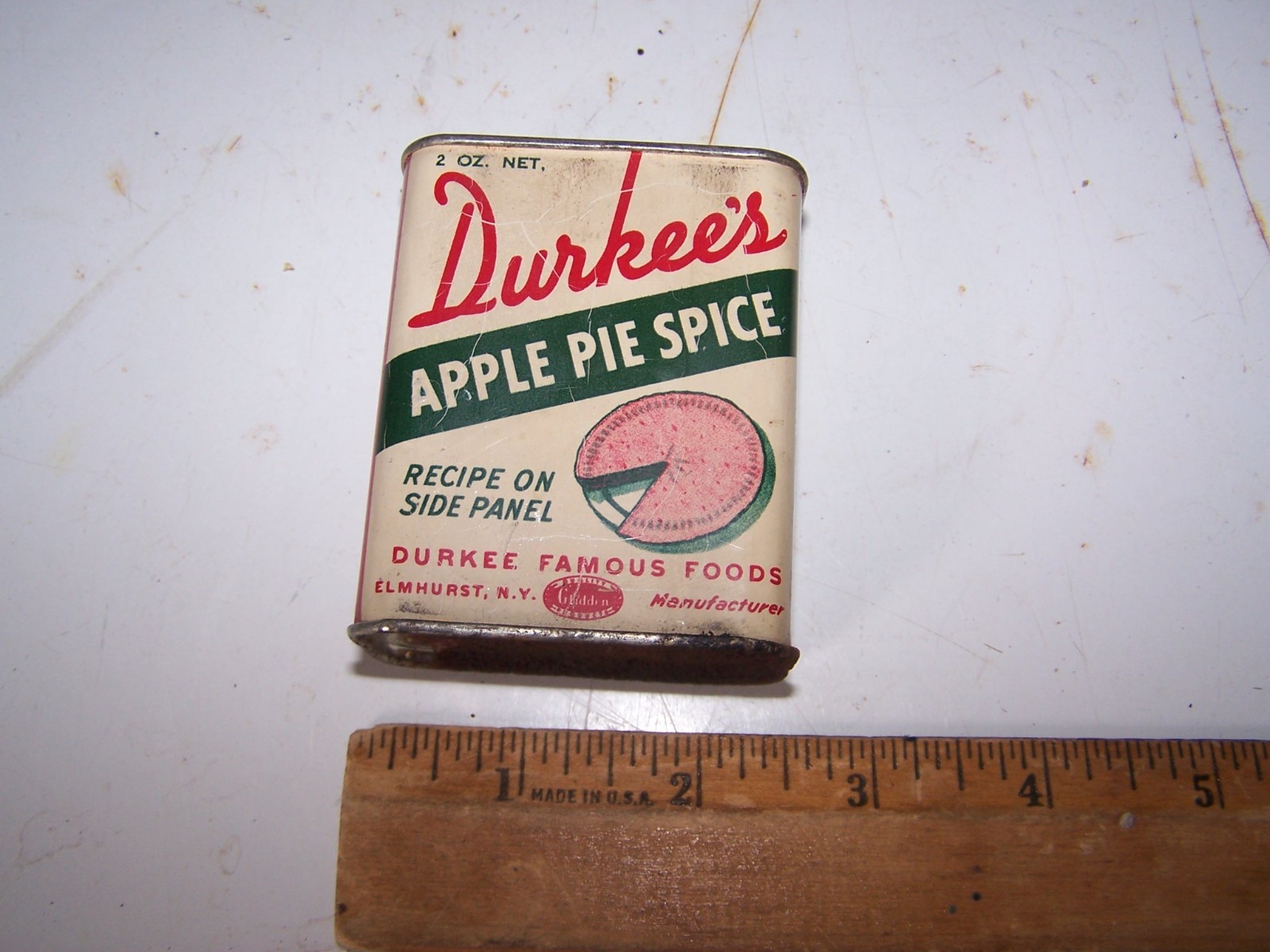 Vintage DURKEE'S APPLE PIE SPICE Tin ELMHURST NEW YORK
