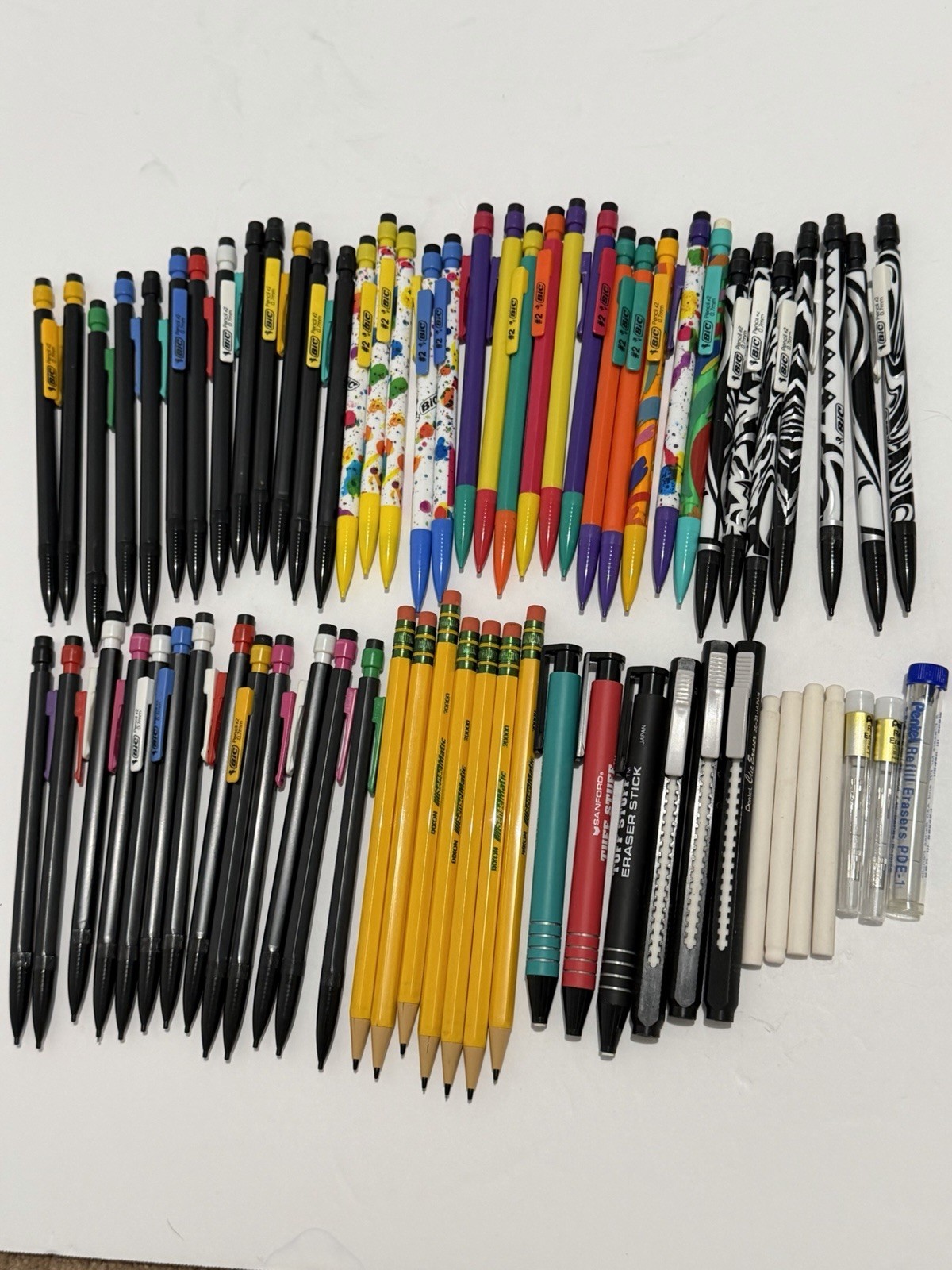 55 Mechanical Pencils & Erasers Pentel Click BIC, Tuff Stuff, Dixon Sense Matic 55 Mechanical Pencils & Erasers Pentel Click BIC, Tuff Stuff, Dixon Sense Matic