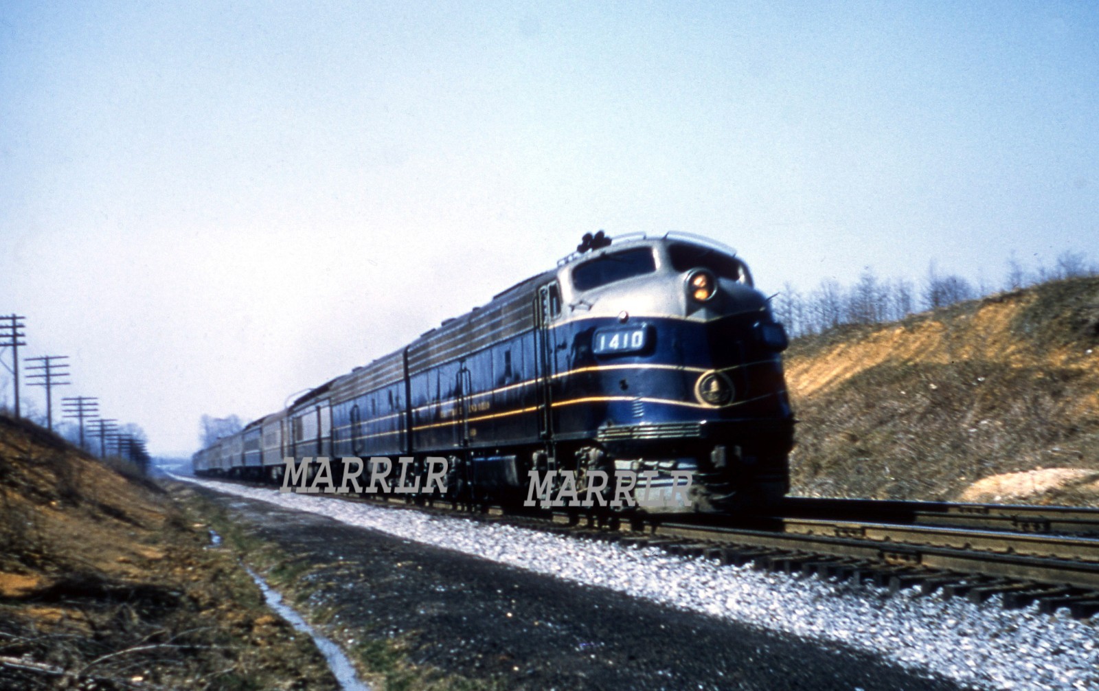 RR Photo-B&O BALTIMORE & OHIO 1410 F7A Passenger Action