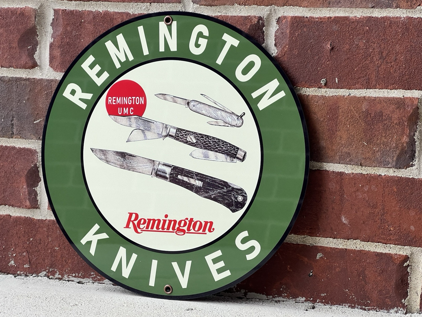 Remington UMC  Knives Knife Vintage Style Round Sign ammunition ammo