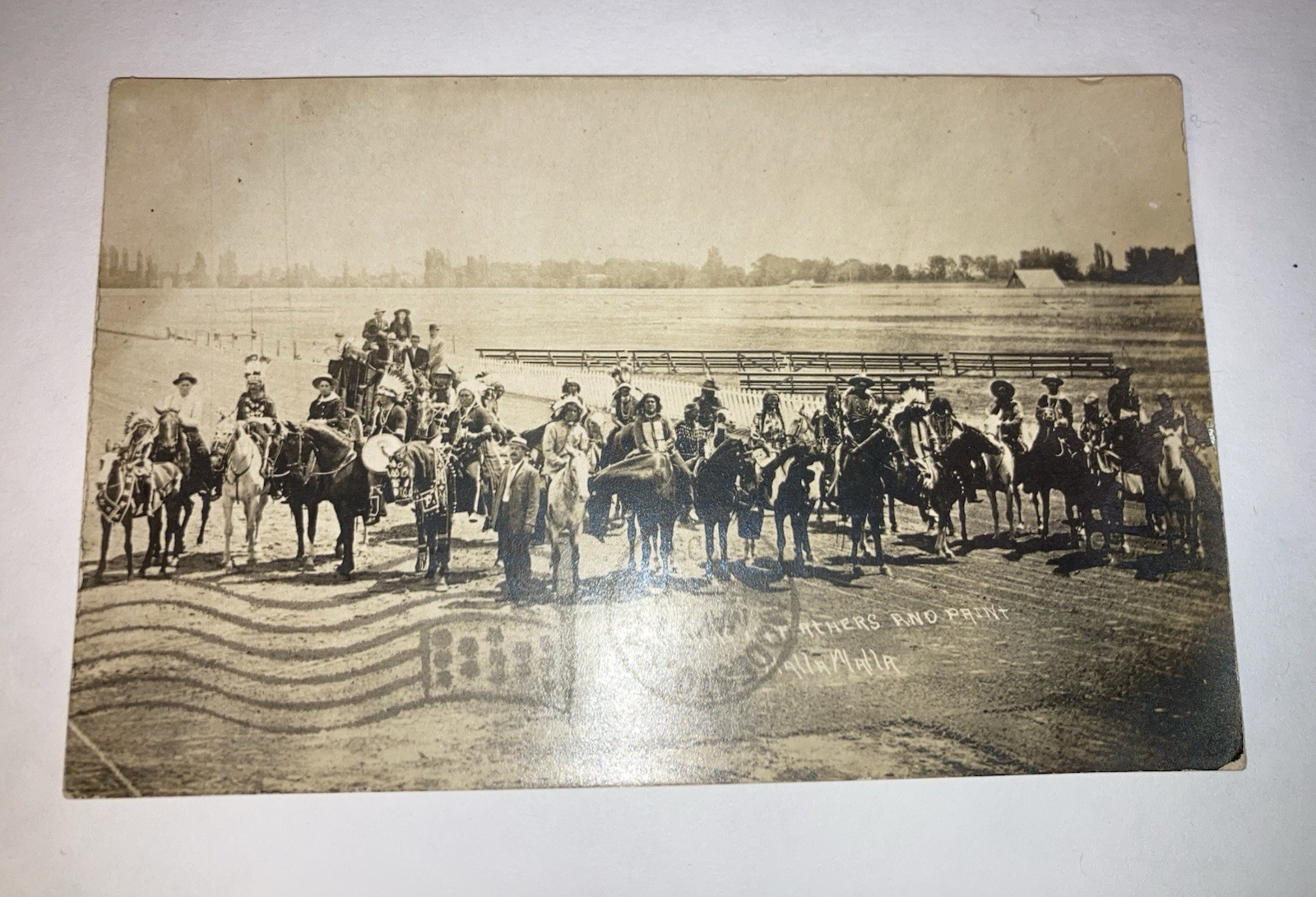RPPC Umatilla Native Americans Walla Walla Washington Feathers And Paint 1909 OR