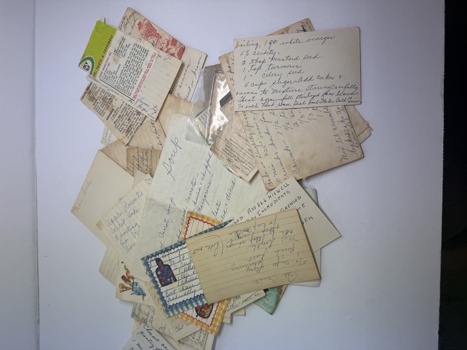 Vintage Handwritten Recipe Collection Lot Estate Cooking Baking Cards Clippings