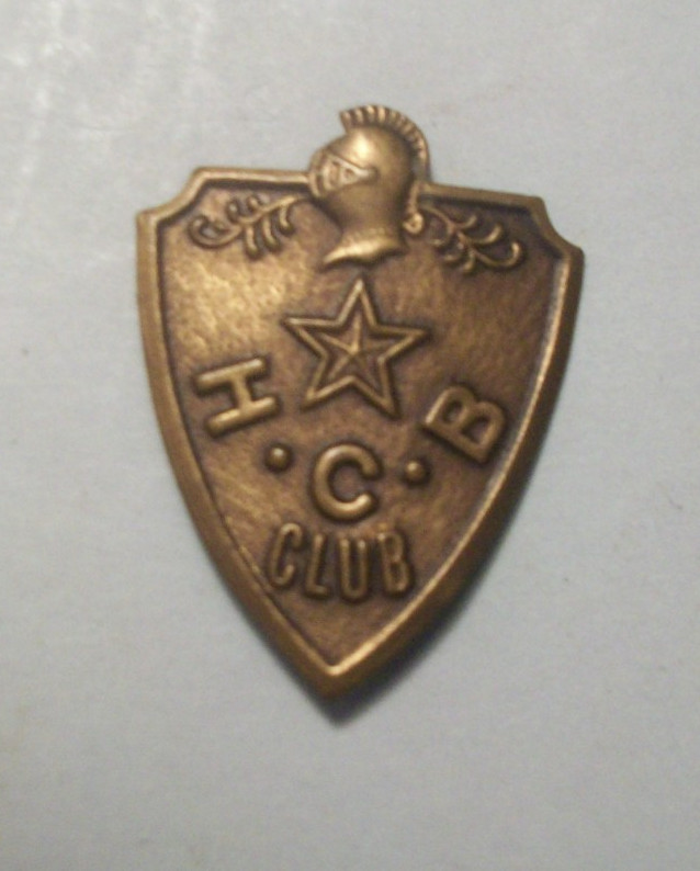 Vintage 1930s Cream of Wheat H.C.B. Club advertising metal shield knight pin Vintage 1930s Cream of Wheat H.C.B. Club advertising metal shield knight pin