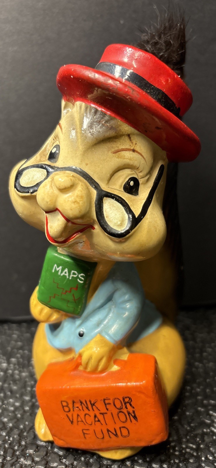 Vintage MCM 1950’s Ceramic Squirrel Vacation Fund Bank Hand Painted Japan