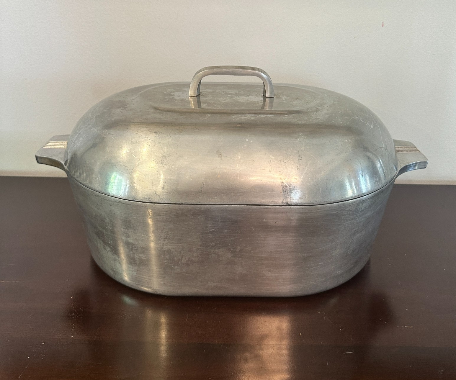 VTG Magnalite GHC 13 Qt Oval Roaster w/ Trivet & Lid 4267 USA Large 18 3/4”