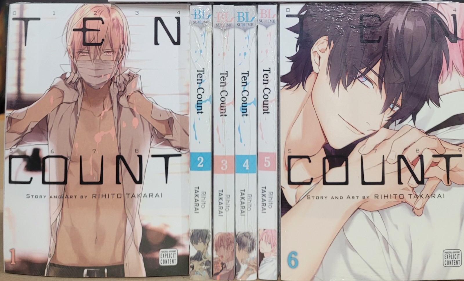 Ten Count Manga Vol 1-6 by Rhito Takarai Books By Sublime English BL Sealed 