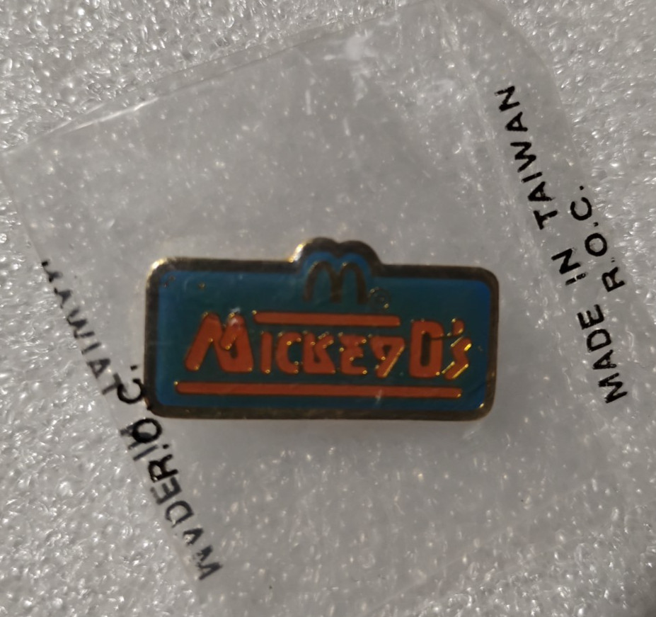 Vintage Blue McDonalds Mickey D’s 100% Service Lapel And Hat Pin - NEW