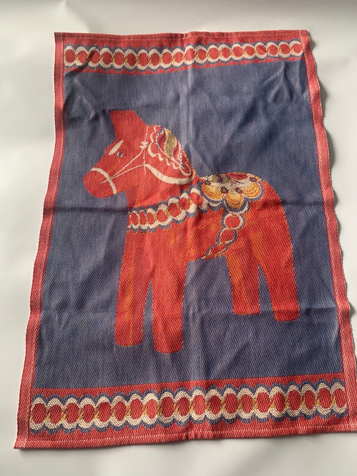 Vtg Mint Ekelund Master Weavers Sweden Tea Towel 19” X 28” Dala Horse NWOT Vtg Mint Ekelund Master Weavers Sweden Tea Towel 19” X 28” Dala Horse NWOT