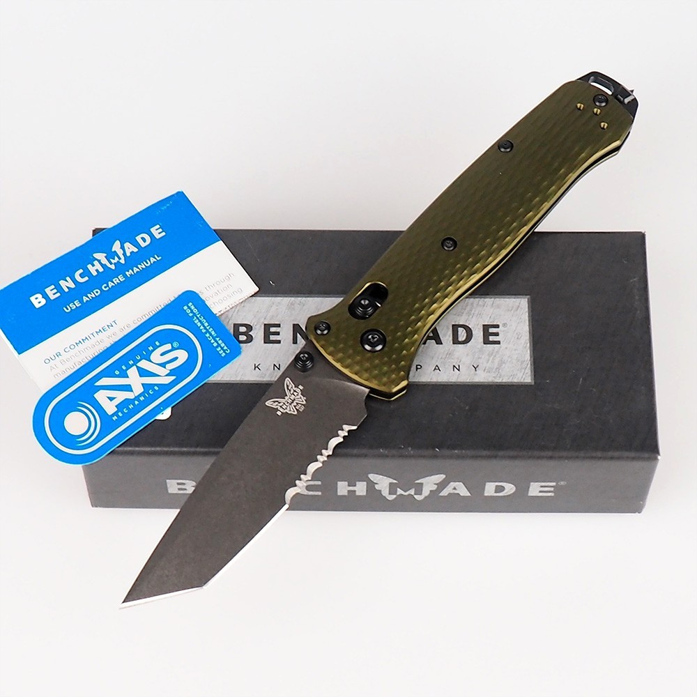 Benchmade 537SGY-1 Bailout Woodland Green Aluminum Serrated Folding Pocket Knife Benchmade 537SGY-1 Bailout Woodland Green Aluminum Serrated Folding Pocket Knife